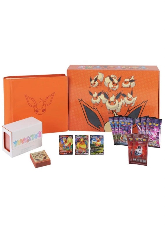 🔥📦 POKÉMON TCG CHINA – FLAREON ADVANCED GIFT BOX (火伊布进阶礼盒) 🇨🇳